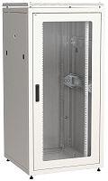 ITK Шкаф сетевой напольный 19" LINEA N 33U 800х800мм стеклянная передняя дверь, задняя металлическая серый | код LN35-33U88-GM | IEK